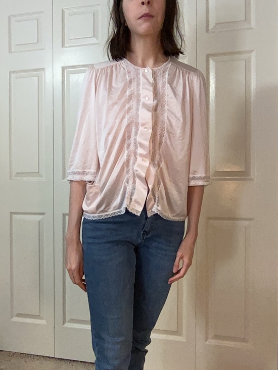 Vintage Other - Vintage Pink Silk Pajama Top